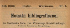 Notatki Bibliograficzne 1902 N.7