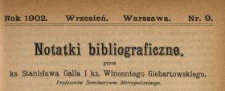 Notatki Bibliograficzne 1902 N.9