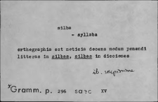 Kartoteka Słownika Łaciny Średniowiecznej; silba - sinapizo