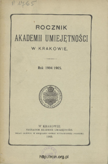 Rocznik Akademii Umiejętności w Krakowie.