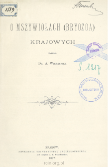 O mszywiołach (Bryozoa) krajowych