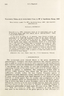 Taxonomic value of t3 mesio-labial cone in M2 of Apodemus Kaup, 1829