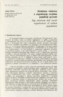 Struktura wiekowa a organizacja socjalna populacji gryzoni