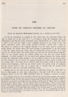Note on certain systems of circles