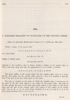 A theorem relating to surfaces of the second ordes