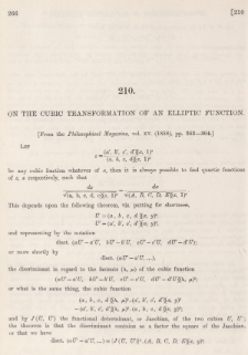 On the cubic transformation of an elliptic function