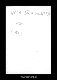 Wola Staniszewska. Files of Czersk district in the Middle Ages. Files of Historico-Geographical Dictionary of Masovia in the Middle Ages