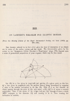 On Lambert's Theorem for elliptic motion