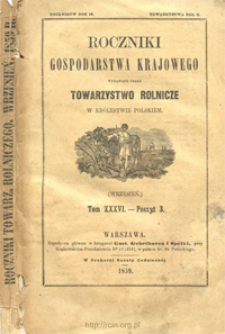 Roczniki Gospodarstwa Krajowego T. 36 z. 3 (1859)