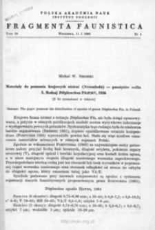 Materiały do poznania krajowych nicieni (Nematoda) - pasożytów roślin. 5. Rodzaj Ditylenchus Filipjev, 1936