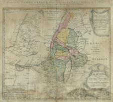 Palaestina in XII Tribvs divisa, Cvm Terris Adiacentibvs = Carte de la Terre Sainte divis&eacute;e selon les Dovze Tribvs D'Israel