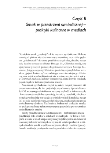 Smak w przestrzeni symbolicznej &ndash; praktyki kulinarne w mediach