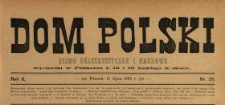 Dom Polski : pismo beletrystyczne i naukowe 1889 N.20