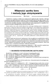 Własności azotku boru i metody jego otrzymywania = Properties and manufacturing of boron nitride