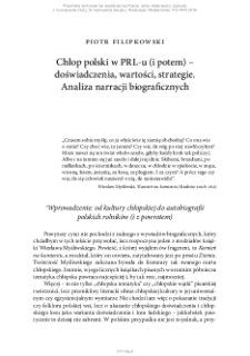 Chłop polski w PRL-u (i potem) – doświadczenia, wartości, strategie. Analiza narracji biograficznych