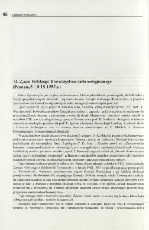 42. Zjazd Polskiego Towarzystwa Entomologicznego (Poznań, 8-10 IX 1995 r.)