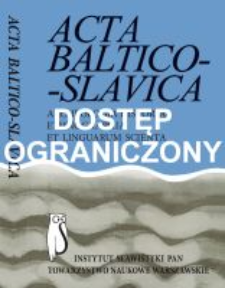 Acta Baltico-Slavica T. 31 (2007)