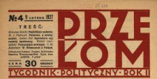 Przełom : tygodnik polityczno-społeczny 1927 N.4