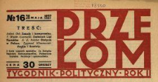 Przełom : tygodnik polityczno-społeczny 1927 N.16