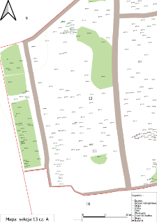 Map of the Kórnik Arboretum - section 13