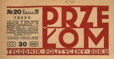 Przełom : tygodnik polityczno-społeczny 1928 N.20