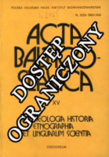 Acta Baltico-Slavica T. 15 (1983)