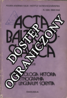 Acta Baltico-Slavica T. 17 (1987)