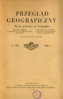 Przegląd Geograficzny T. 20 (1946)