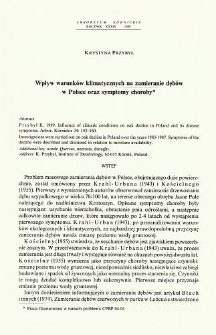 Influence of climatic conditions on oak decline in Poland and its disease symptoms