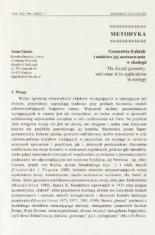 Geometria fraktali i niekt&oacute;re jej zastosowania w ekologii