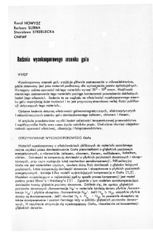 Badania wysokooporowego arsenku galu = Investigations of high-resistivity gallium arsenide