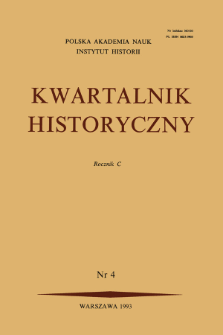 Kwartalnik Historyczny R. 100 nr 4 (1993), Od redakcji