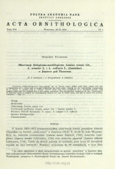 Ilościowe badania lęgowej awifauny Poznania i Koszalina w roku 1972