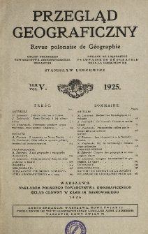 Przegląd Geograficzny T. 5 (1925)