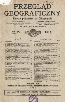 Przegląd Geograficzny T. 4 (1923)