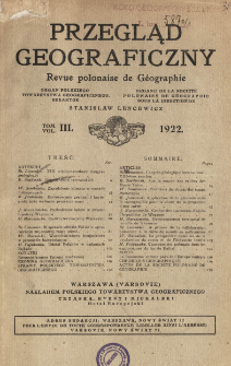 Przegląd Geograficzny T. 3 (1922)