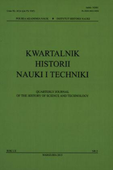 Kwartalnik Historii Nauki i Techniki, Rok LX, nr 2