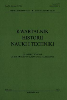 Kwartalnik Historii Nauki i Techniki, Rok LIX, nr 1
