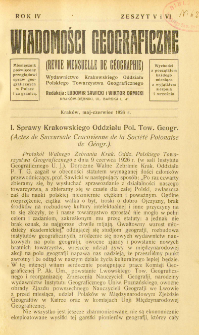 Wiadomości Geograficzne R. 4 z. 5-6 (1926)