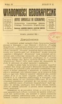 Wiadomości Geograficzne R. 4 z. 10 (1926)