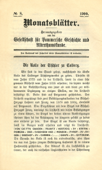Monatsbl&auml;tter Jhrg. 14, H. 8 (1900)