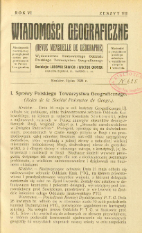 Wiadomości Geograficzne R. 6 z. 7 (1928)