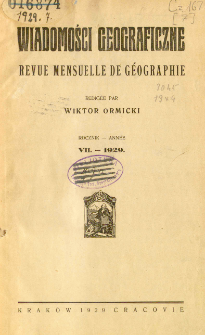 Wiadomości Geograficzne R. 7 (1929), Spis treści