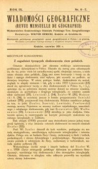 Wiadomości Geograficzne R. 9 z. 6-7 (1931)