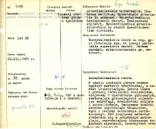 Kartoteka oceny histopatologicznej chorób układu nerwowego (1966) - opis nr 7/66