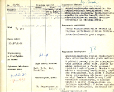 Kartoteka oceny histopatologicznej chorób układu nerwowego (1966) - opis nr 87/66