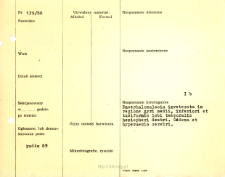 Kartoteka oceny histopatologicznej chorób układu nerwowego (1966) - opis nr 139/66
