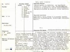 Kartoteka oceny histopatologicznej chorób układu nerwowego (1966) - opis nr 216/66
