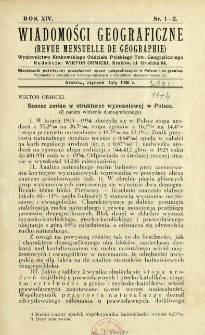 Wiadomości Geograficzne R. 14 (1936), Spis treści