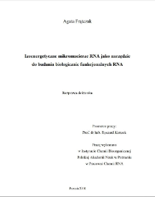 Izoenergetyczne mikromacierze RNA jako narzędzie do badania biologicznie funkcjonalnych RNA
